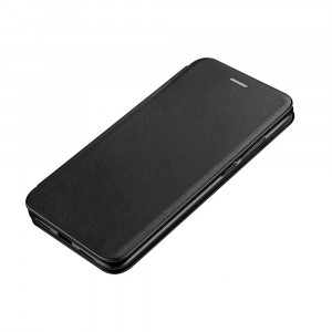 Глянцевый водоотталкивающий книжка флип подставка на силиконовой основе с отсеком для карт с магнитной крышкой для Samsung Galaxy A72 Черный