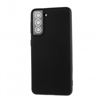 Силиконовый матовый непрозрачный чехол с нескользящим софт-тач покрытием для Samsung Galaxy S21 Черный