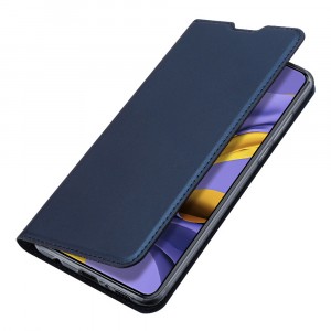 Книжка флип подставка на силиконовой основе с отсеком для карт с магнитной крышкой для Samsung Galaxy A02 Синий