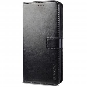 Глянцевый водоотталкивающий книжка портмоне подставка с отсеком для карт на магнитной защелке для ASUS ZenFone 8 Черный