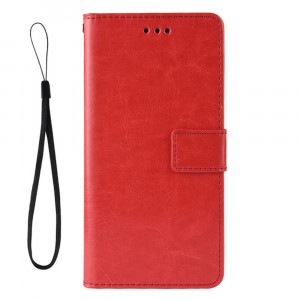 Глянцевый водоотталкивающий чехол портмоне подставка для Nokia G10/G20 с магнитной защелкой и отделениями для карт Красный