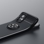 Силиконовый матовый непрозрачный чехол с встроенным кольцом-подставкой для Vivo V21 , цвет Черный