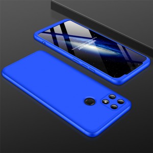 Двухкомпонентный сборный пластиковый матовый чехол для Realme C25  Синий