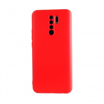 Матовый силиконовый чехол для Xiaomi RedMi 9 с покрытием софт-тач Красный