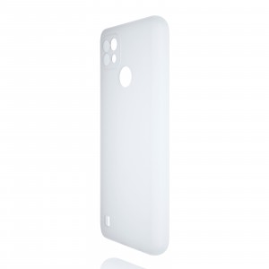 Силиконовый матовый полупрозрачный чехол для Realme C21 Белый