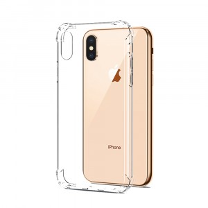 Силиконовый глянцевый транспарентный чехол с усиленными углами для Iphone Xs Max