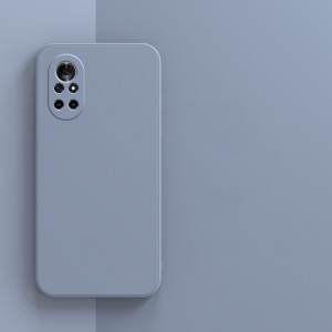 Силиконовый матовый непрозрачный чехол с нескользящим софт-тач покрытием для Huawei Nova 8 Синий