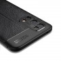 Силиконовый матовый непрозрачный чехол с текстурным покрытием Кожа для Realme GT , цвет Черный