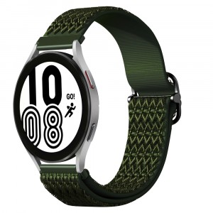 Тканевый ремешок с вышивкой для Samsung Galaxy Watch 4 Зеленый