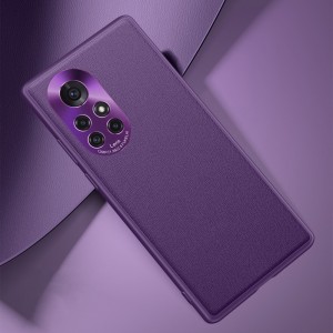 Силиконовый матовый непрозрачный чехол с улучшенной защитой камеры для Huawei Nova 8 Фиолетовый