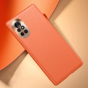 Силиконовый матовый непрозрачный чехол с улучшенной защитой камеры для Huawei Nova 8 Оранжевый