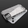 Силиконовый матовый полупрозрачный чехол с усиленными углами с текстурным покрытием Соты для Iphone 13, цвет Черный