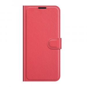 Чехол портмоне подставка для Iphone 13 с магнитной защелкой и отделениями для карт Красный