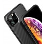 Матовый силиконовый чехол для Iphone 13 Pro Max с текстурным покрытием карбон, цвет Черный