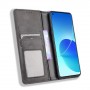 Винтажный книжка портмоне подставка на силиконовой основе с отсеком для карт с магнитной крышкой для OPPO Reno6 , цвет Синий