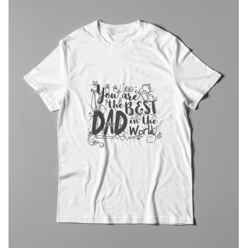 Мужская футболка с принтом The Best Dad in the world Белый Белый Белый Белый Белый