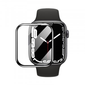 3d полноэкранное защитное стекло для Apple Watch Series 7 45 mm Черный