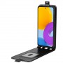 Глянцевый водоотталкивающий чехол вертикальная книжка на силиконовой основе с отсеком для карт на магнитной защелке для Samsung Galaxy A22s 5G, цвет Черный
