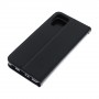 Глянцевый водоотталкивающий чехол портмоне подставка для Samsung Galaxy M12/A12 с магнитной защелкой и отделениями для карт, цвет Черный