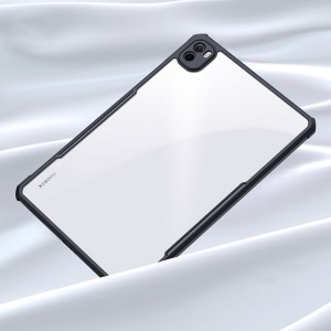 Силиконовый матовый непрозрачный чехол с усиленными углами и транспарентной накладкой для Xiaomi Pad 5 Черный