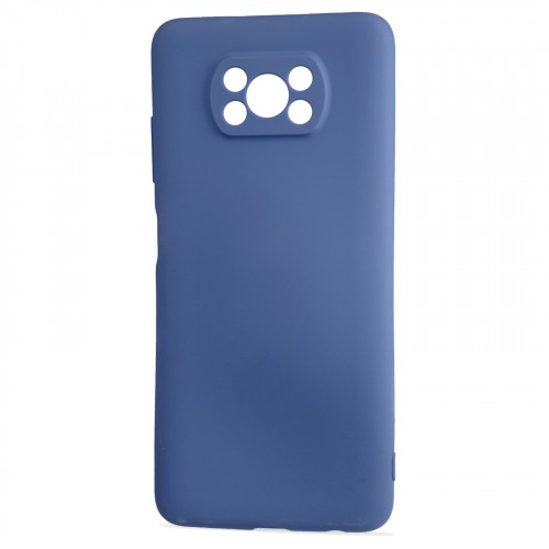 Матовый силиконовый чехол для Xiaomi Poco X3 с покрытием софт-тач, цвет Синий