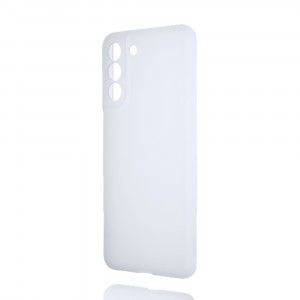 Силиконовый матовый полупрозрачный чехол для Samsung Galaxy S21 FE Белый