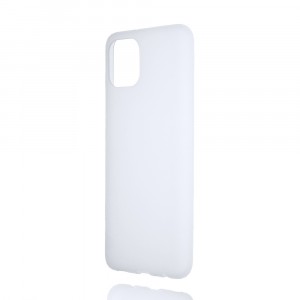 Силиконовый матовый полупрозрачный чехол для Samsung Galaxy A03 Белый