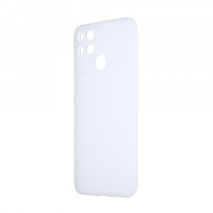 Силиконовый матовый полупрозрачный чехол для Realme Narzo 50A Белый