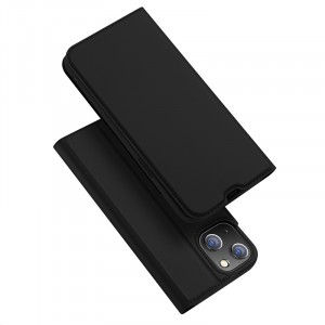 Книжка флип подставка на силиконовой основе с отсеком для карт с магнитной крышкой для Iphone 14 Черный