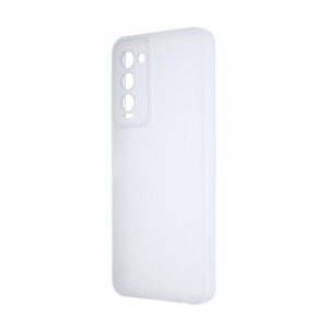 Силиконовый матовый полупрозрачный чехол для Tecno Camon 18 Белый